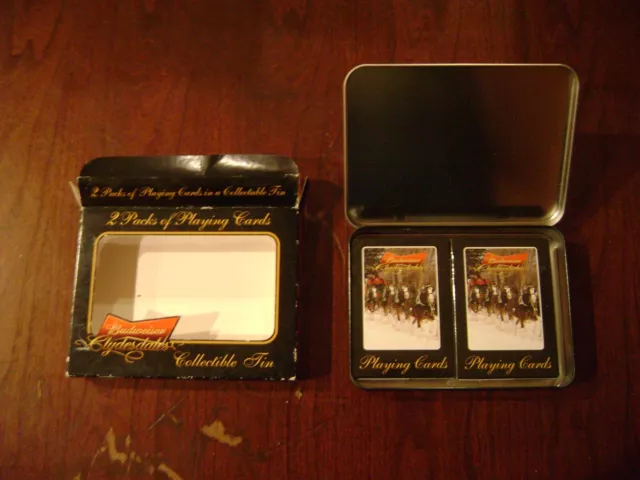 Budweiser Clydesdales 2 Sealed Decks Playing Cards In Collectible Tin *see note