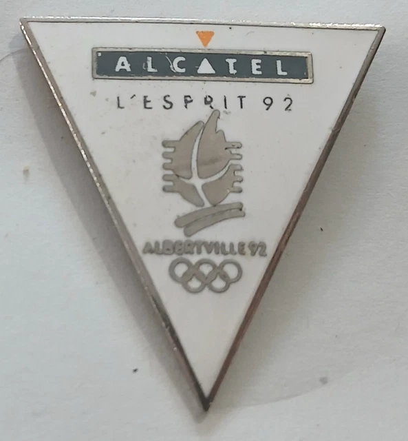 Pin’s Alcatel – Jeux Olympiques Albertville 92 – Logo Gris – Occasion