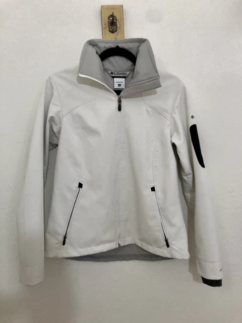 Columbia Titanium Jacket Women’s Sz Medium White Full Zip Medium Weigh Mint Cond
