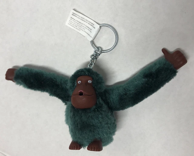 KIPLING Monkey Orangutan Keychain Key Ring Plush GREEN Marcel SUCKS THUMB NEW