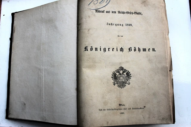 23091 Reichs Gesetz Blatt Jahrgang 1869 für das Königreich Böhmen