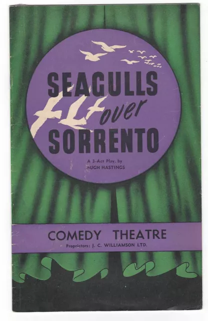 OLD PROGRAMME Comedy Theatre Melbourne Seagulls Over  Sorrento  1952