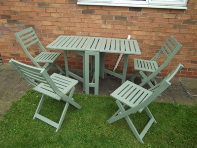 IKEA APPLARO - Gate leg table with 4 chairs wooden pateo table folding ...