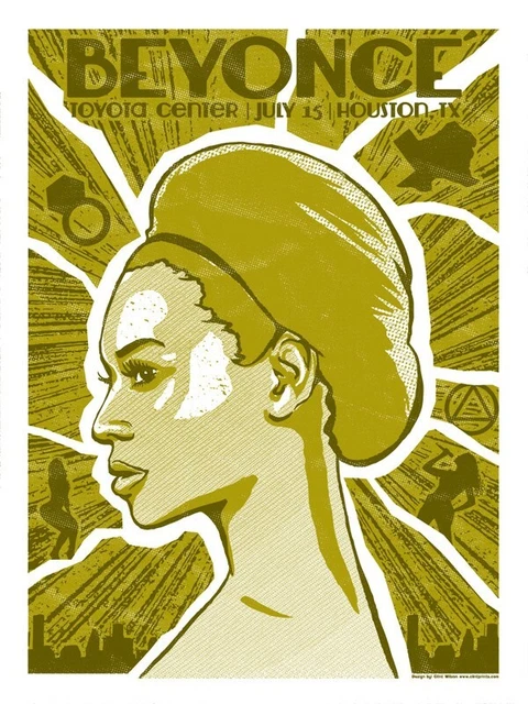 BEYONCE AFFICHE SÉRIGRAPHIE Signé Numéroté Houston Texas July 15 ...