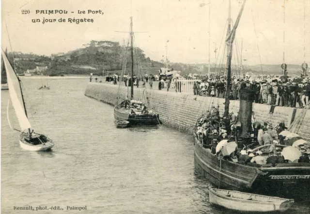 Carte PAIMPOL Le Port un jour de Régates