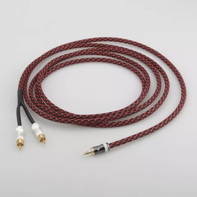 3.5mm to RCA Audio Cable 20 ft, Braided RCA to 3.5mm AUX to 2-Male RCA  Audio Auxiliary Stereo Y Splitter Cable 1/8 to RCA Stereo Cable Audiophiles