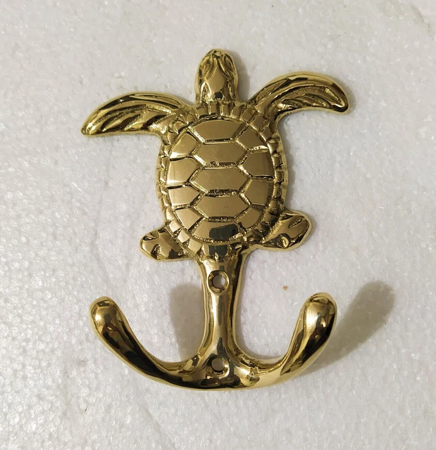 Brass Turtle Wall coat Hook Tortoise Bathroom Towel Door Hanger Lot of 5 Pcs
