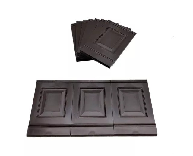 Proops Dolls House Wall Panels, Dark Brown, Fielded Panels, 1/12th Scale. A1005