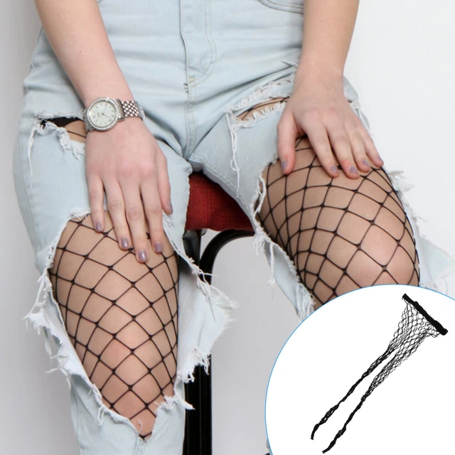 Calze a rete poliestere cotone calze trasparenti alte cosce sexy