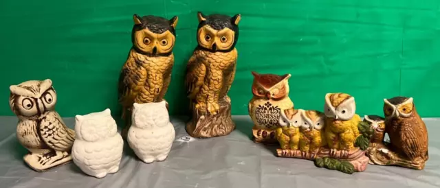 Owl Figurines & Salt And Pepper lot