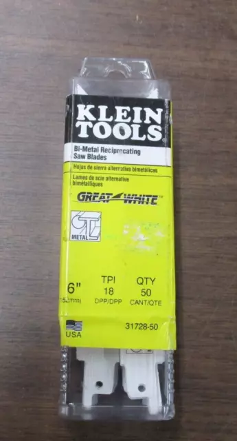 Klein Tools 6" 18TPI Bi-Metal Reciprocating Saw Blades Qty 50