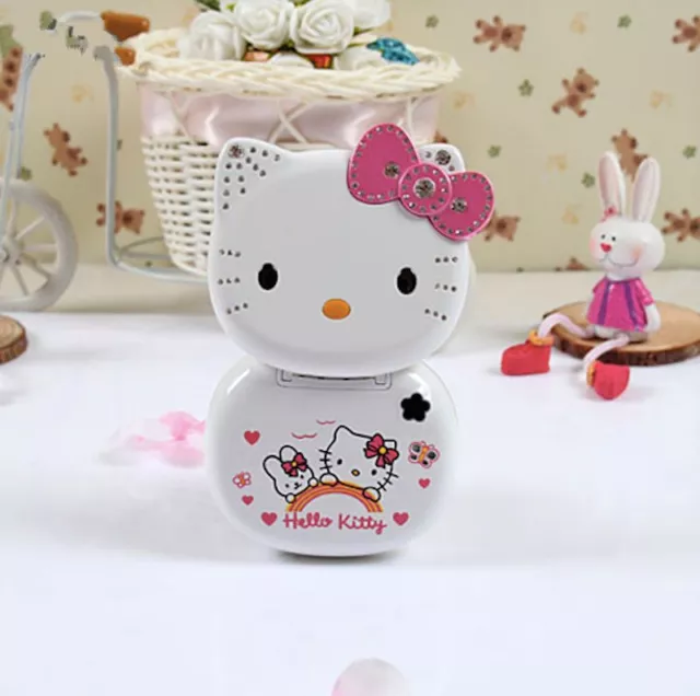 Unlocked Hello Kitty K688 Flip Cute Lovely Small Mini Phone For Girls Women kids