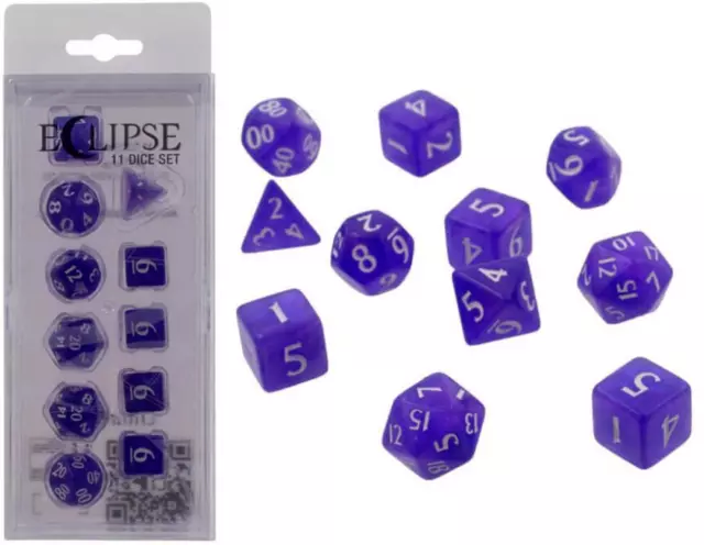 ULTRA PRO Eclipse 11 Dice Set Royal Purple NEW