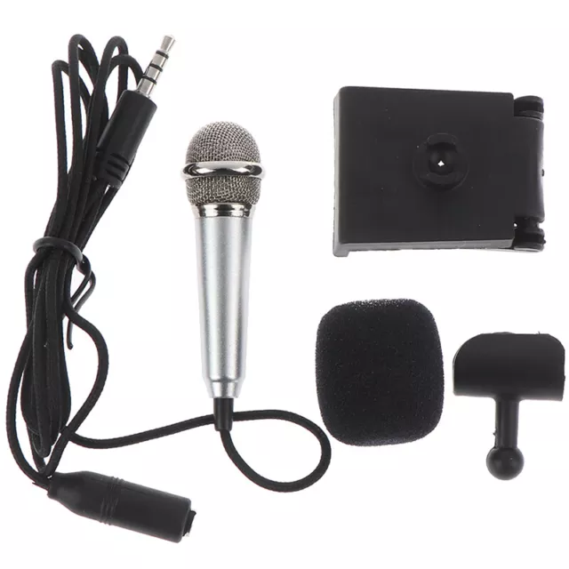 Portable 3.5mm Stereo Studio Mic KTV Karaoke Mini Microphone For Cell Phone P GF