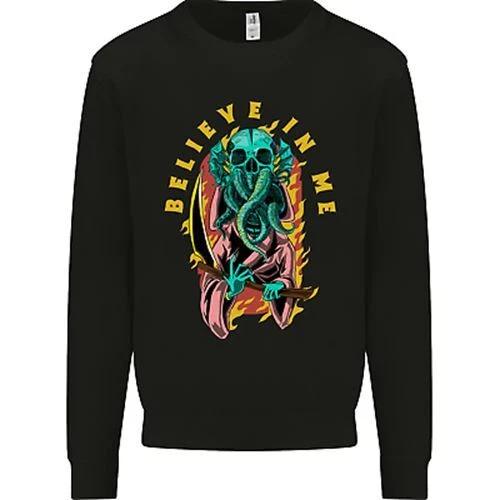 Cthulhu Believe in Me Octopus Kraken Skull Mens Sweatshirt Jumper