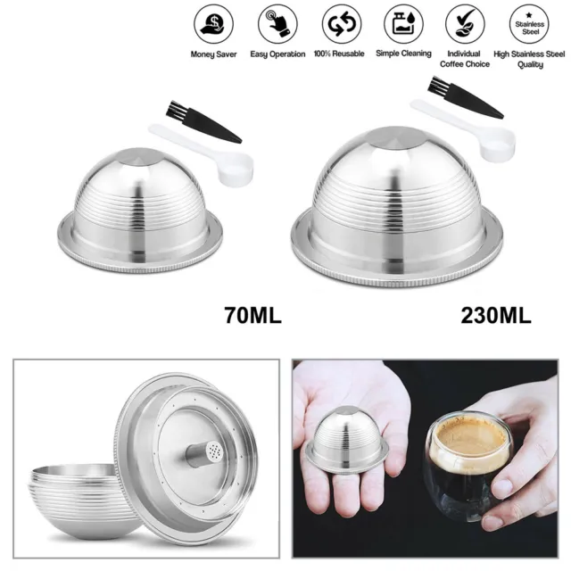 Reusable Stainless Steel Refillable Coffee Pod Capsules Kit For Nespresso Vertuo