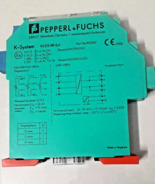 Pepperl+Fuchs KCD2-RR-EX1 Barrière de sécurité Numéro de pièce 190247...