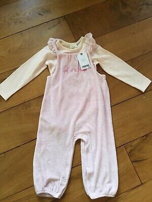 Next Girl 2Piece Set Velour Dungarees And BodysuiBrand New With Tags 12-18Months
