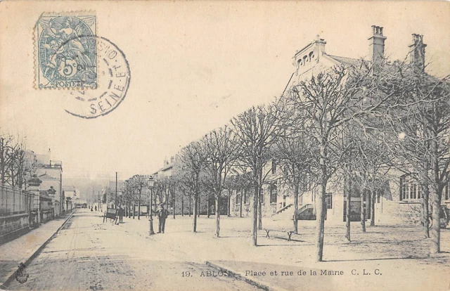 Cpa 94 Ablon Place Et Rue De La Marne