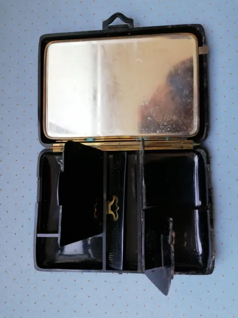 Trousse Vintage Art Deco Anni '30 In Bakelite Nera Molto Bella Vanity Box