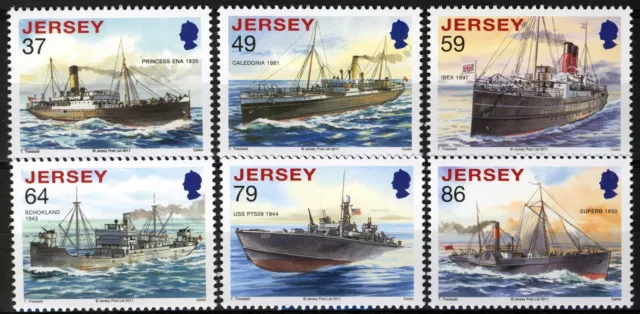 Jersey 2011, Shipwrecks in the Sea Off Jersey set MNH, Mi 1570-75