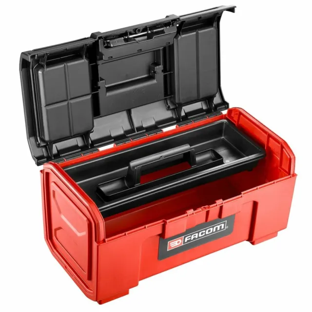 Facom Tools Plastic Red Black Tool Box Self-Closing 24"  - 603 mm Length