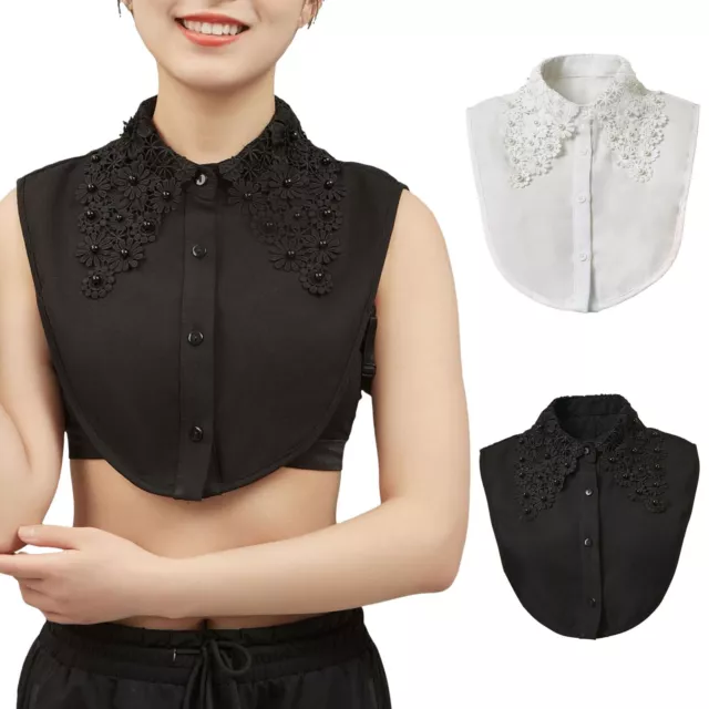 Christmas Ties Women Fashion Casual Solid Color Lace Detachable Blouse With