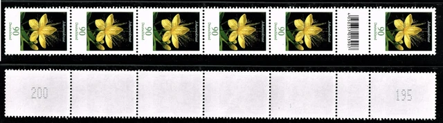 BRD Bund Rollenmarken Blumen Mi. 3304 RA 6 mit EAN Code postfrisch 