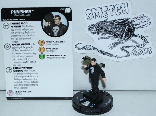 ADW 009 Punisher Common Figure Marvel Heroclix Avengers Defenders War