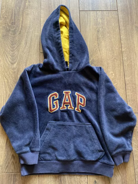 Kids Gap Hoodie Hooded Fleece Sweatshirt Top Age 6 - 7 Years Navy Blue Yellow