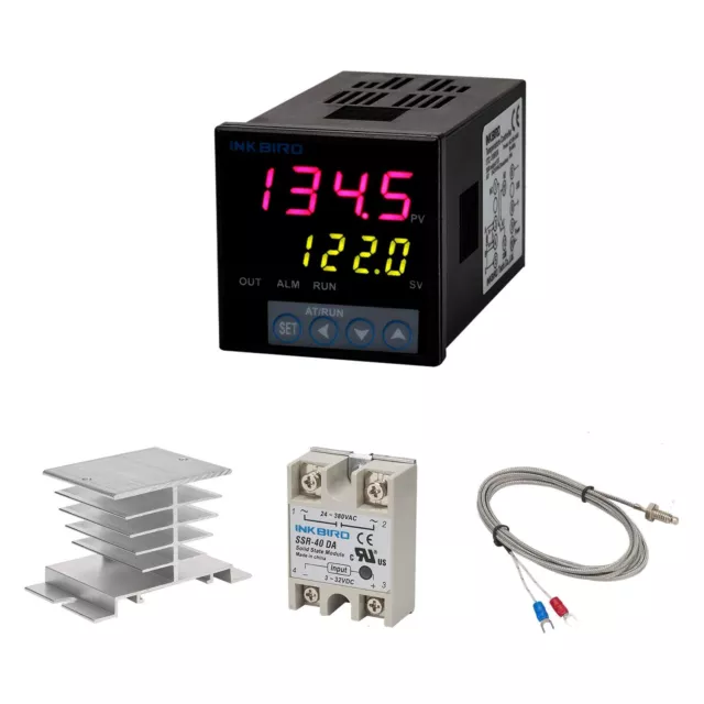 Inkbird PID Temperature Controller Kit K Type Thermocouple 106VH 40A State Relay