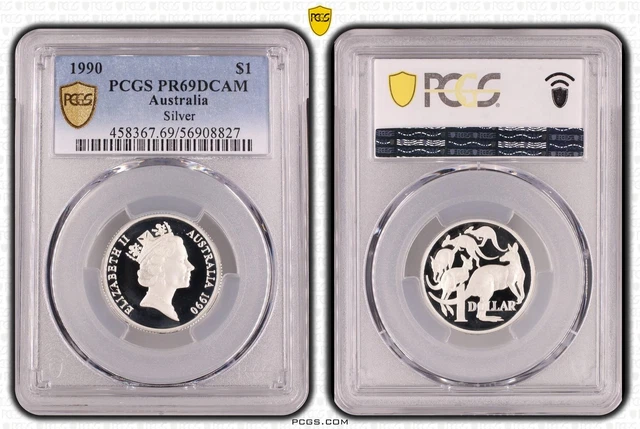 【５枚組】PCGS PR69DCAM 2010 S アメリカ・ザ・ビューティフル 1990 AUSTRALIA $1 Silver PCGS PR69DCAM - 827 D7-1344 $0.89