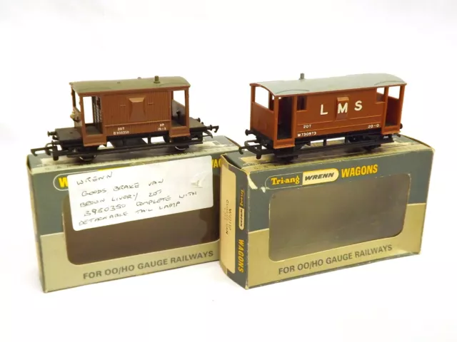Wrenn W4311P LMS Brake Van & Hornby Dublo Brake Van (OO Gauge) Boxed Y93