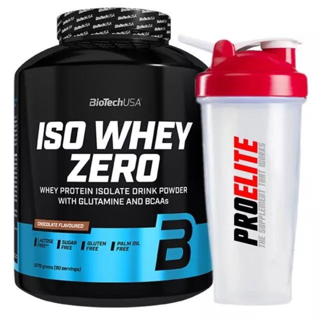 Biotech USA ISO Whey Zero 2.27kg Isolate Protein Lactose & Gluten Free + Shaker