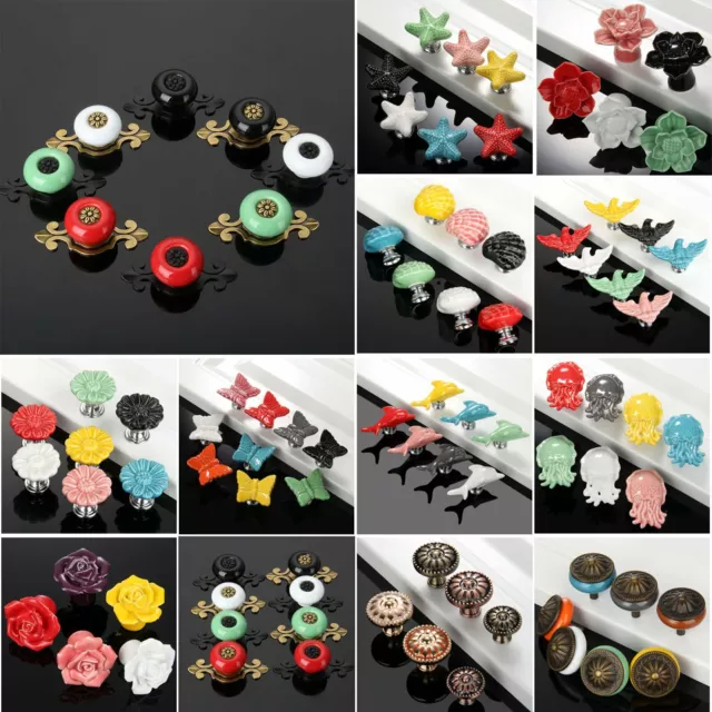 Fashion Ceramic Door Pull Handles Drawer Cabinet Knobs Hardware European Style