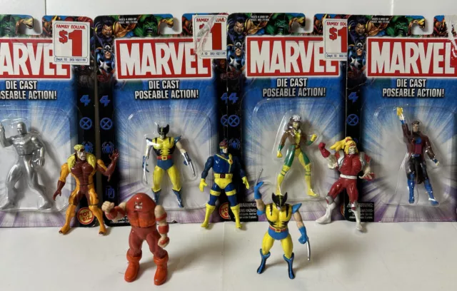 Marvel And X-Men 2002 Toy Biz 9 Die Cast Poseable Action Figures