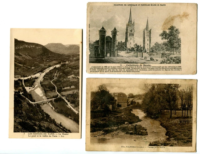 CPA 48 Lozère Lot of 12 Antique Postcards