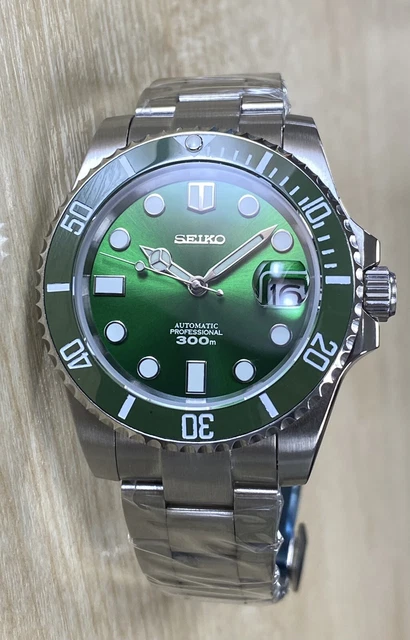 SUBMARINER WATCH SAPPHIRE Seiko movement C3 NH35 NH36 Oyster Hulk Kermit  Mod SKX EUR 326,36 - PicClick FR