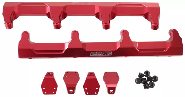 Aeroflow Red Billet Efi Fuel Rail For Holden Gm V8 Lsa Supercharged Af64-2124R