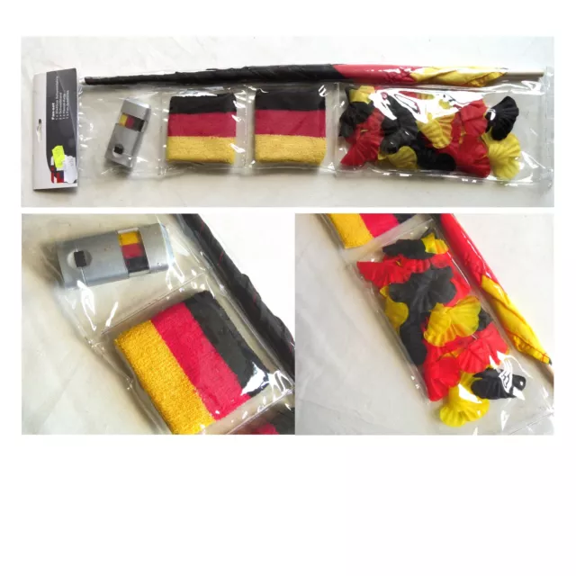 5-tlg. Fan Set Deutschland BRD Flagge Fahne Fußball Germany WM 129067913