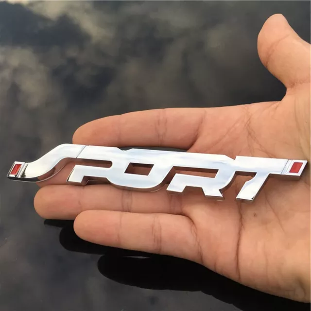 1X 3D Chrome Metal SPORT Logo Car Trunk Emblem Side Fender Badge Sticker Decal