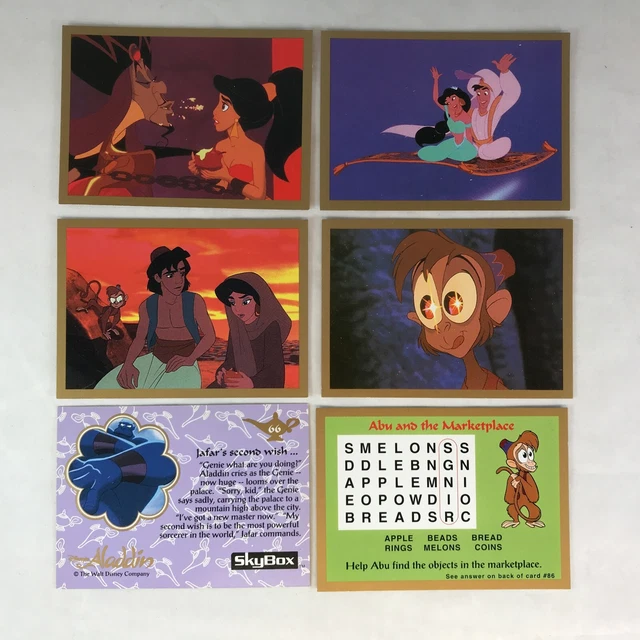 DISNEY'S ALADDIN ANIMATED MOVIE (Skybox 1993) Complete Card Set 1-90 £ ...