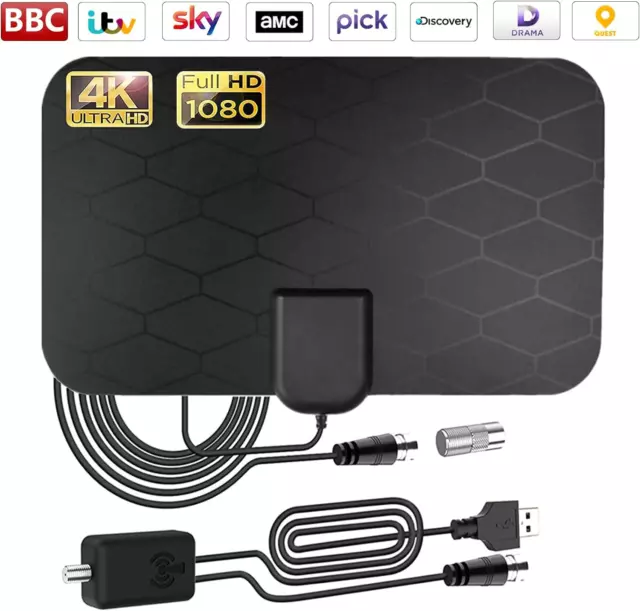 TV Aerial, Indoor TV Aerial, 2022 New Upgrade Digital Freeview TV Aerial with TV