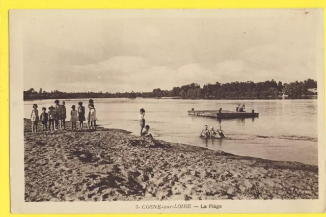 cpa 58 - FRANCE COSNE COURSES sur LOIRE (NiÃ ̈vre) La BEACH Belle Animations