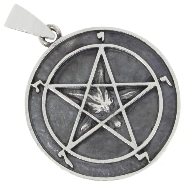 Baphomet Symbol Pentagramm Anhänger Silber 925 Gothic Black Metal Schmuck b817