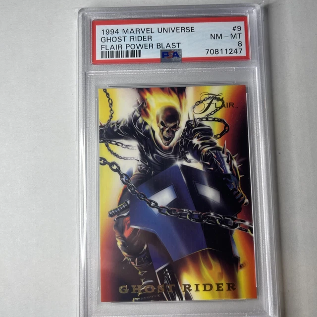 🔥1994 Flair Marvel Universe Annual Power Blast GHOST RIDER #9 PSA 8
