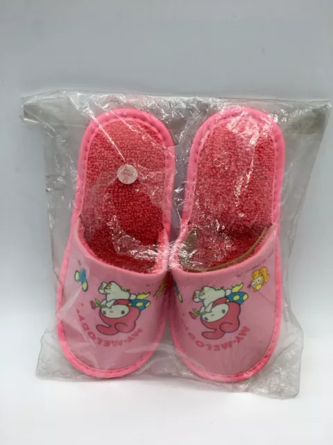1983# Vintage My Melody Sanrio PINK SLIPPERS  made in Japan Factory SEALED [JM]