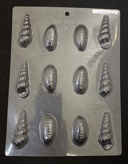 Lote de 5 moldes de caramelo de plástico chocolate/jabón de arena Seashell Seahorse
