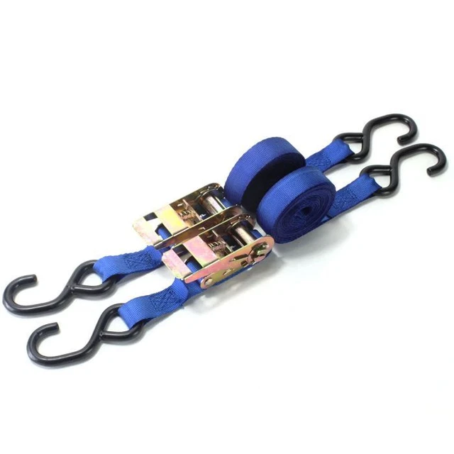 Bike It 2 Pièce Bleu Cliquet Sangle Attache 25MM Large 5M Long