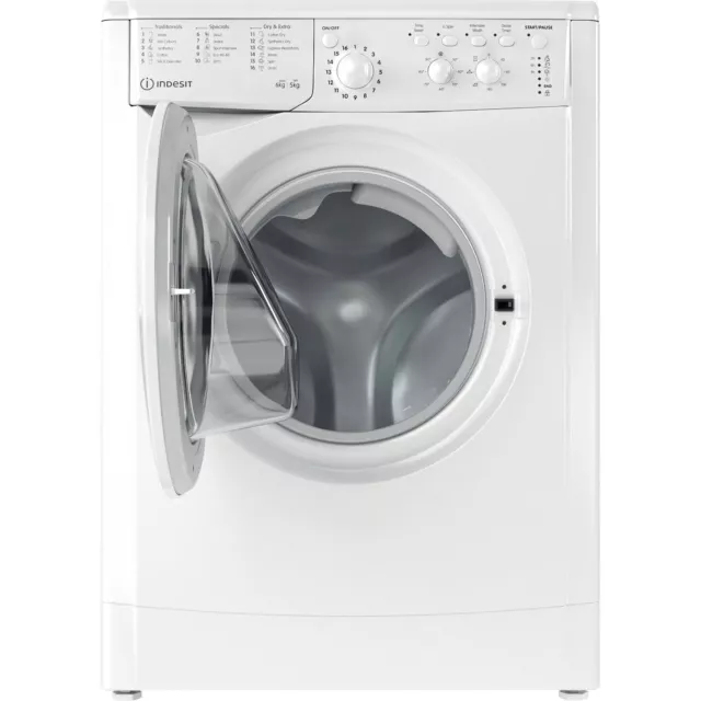 Indesit EcoTime 6kg Wash 5kg Dry 1200rpm Washer Dryer - White IWDC65125UKN